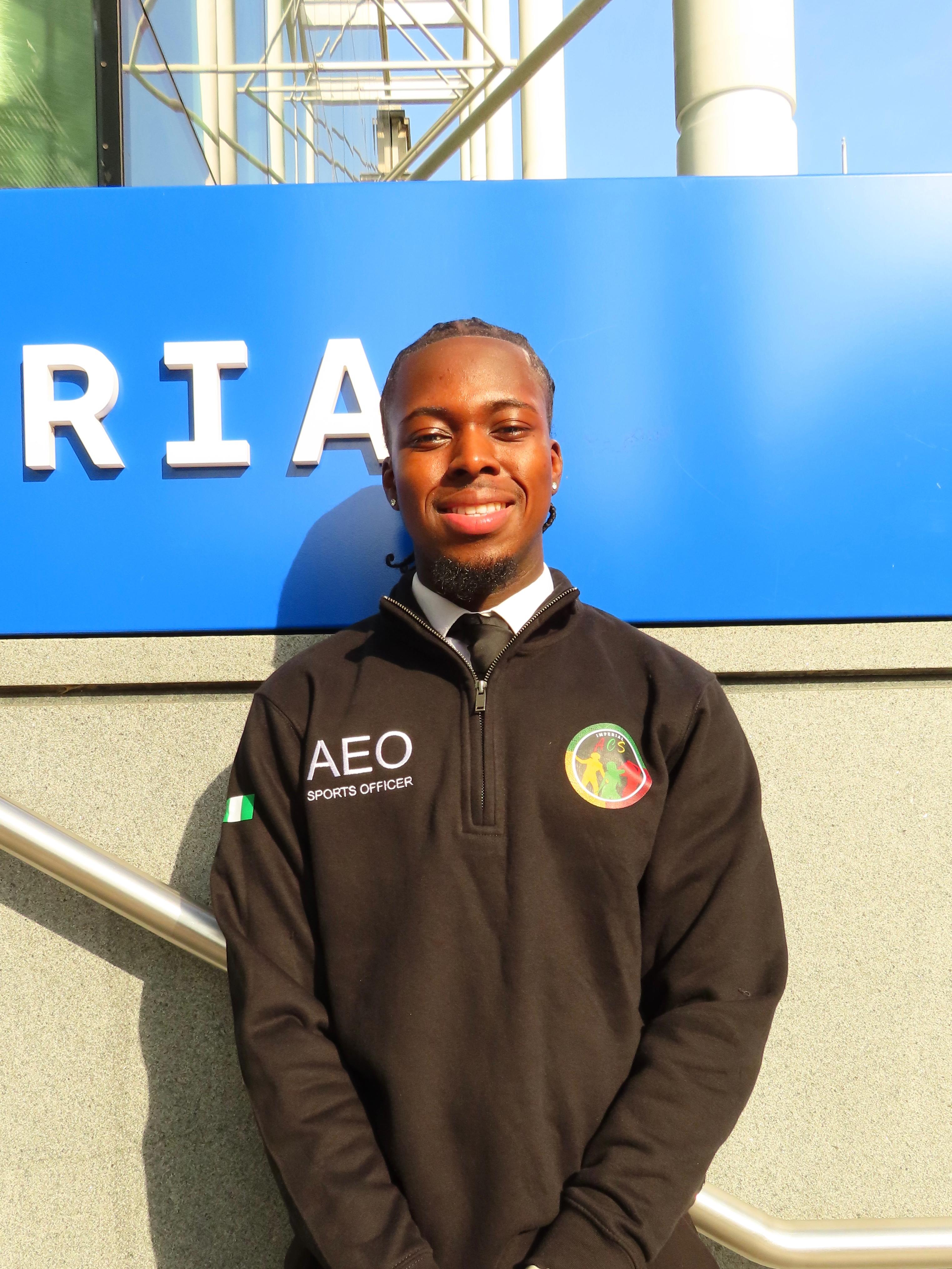 Photo of Akin O who is ACS' Sports Officer